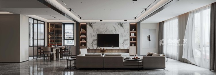 188平福星惠誉美术城现代风格-客厅效果图及设计说明