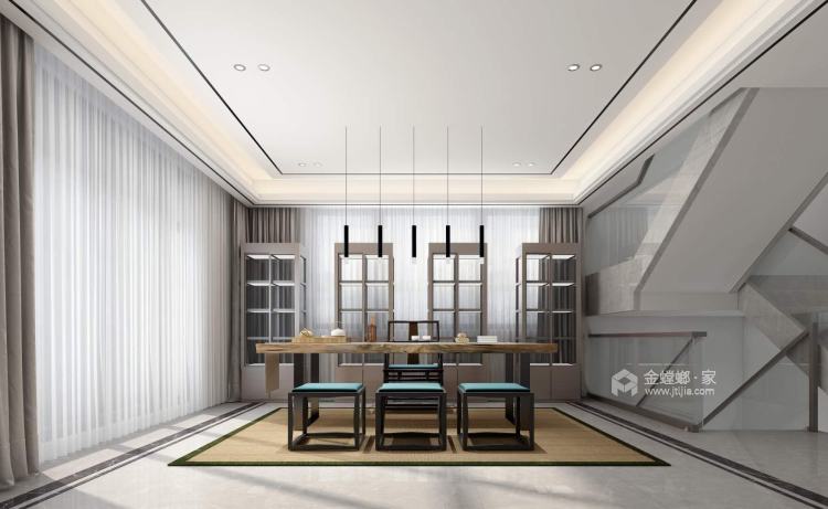 560平水秀苑新中式风格-水墨长卷-客厅效果图及设计说明
