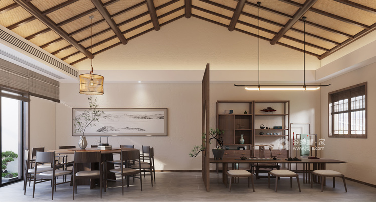 88平北五泾浜新中式风格-餐厅效果图及设计说明