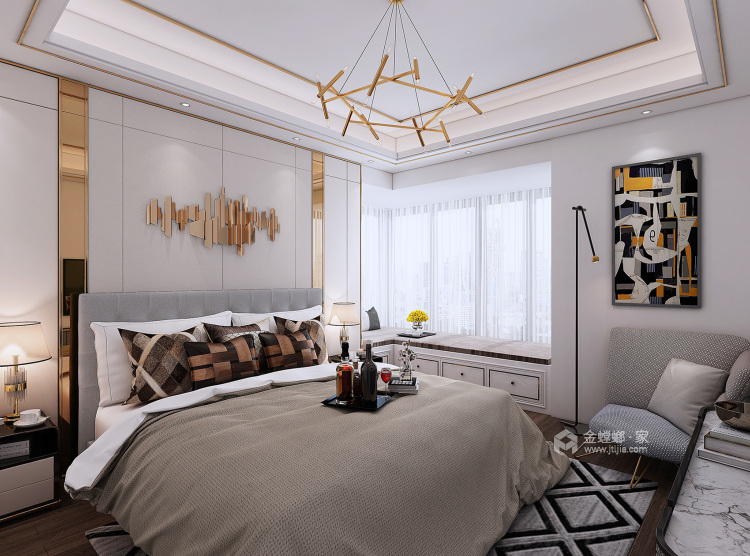 127平盛世年华现代风格-日出的那一刻-卧室效果图及设计说明
