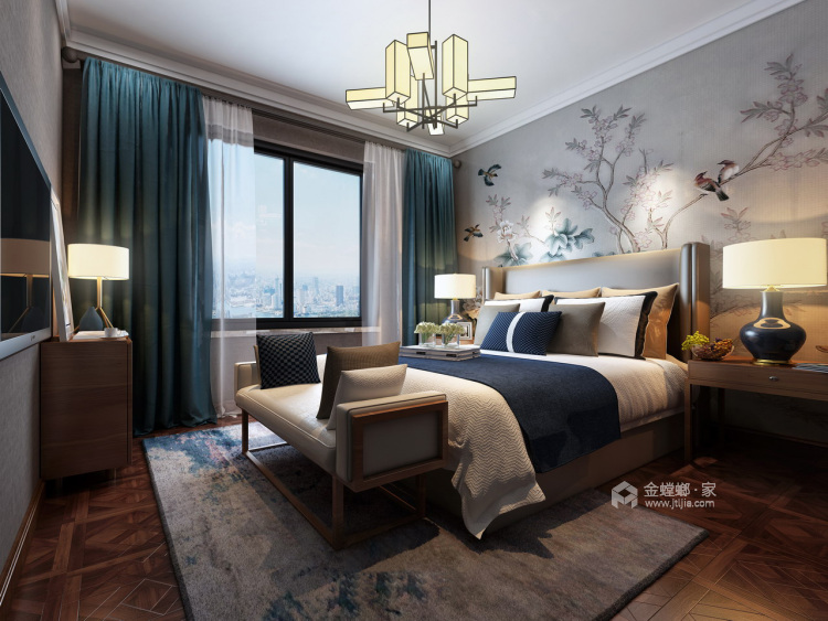 160平五行嘉园新中式风格-卧室效果图及设计说明