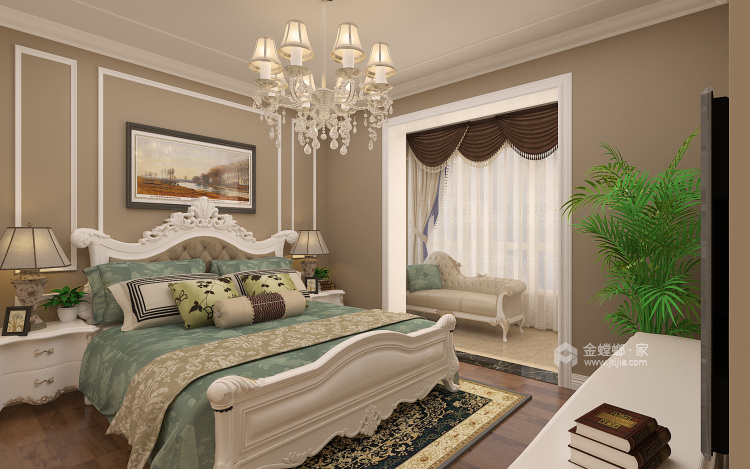 123平正商城泰园美式风格-卧室效果图及设计说明