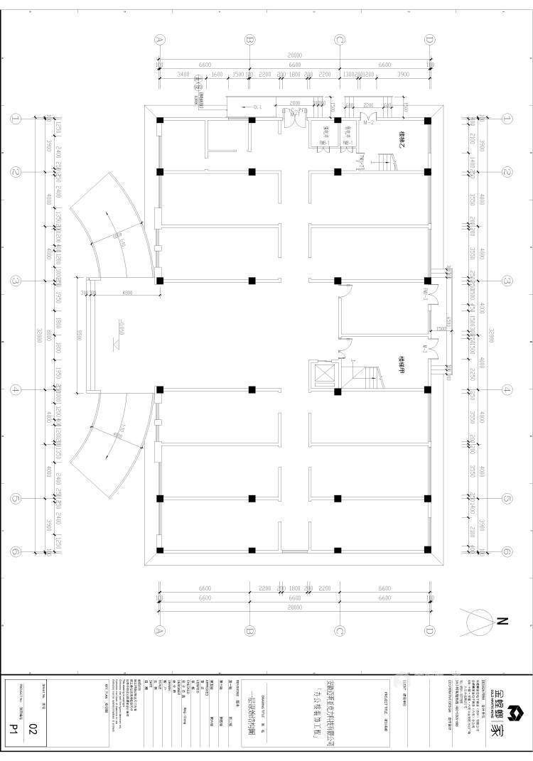 1300平安徽迈明亚克力科技办公楼现代风格-业主需求&原始结构图