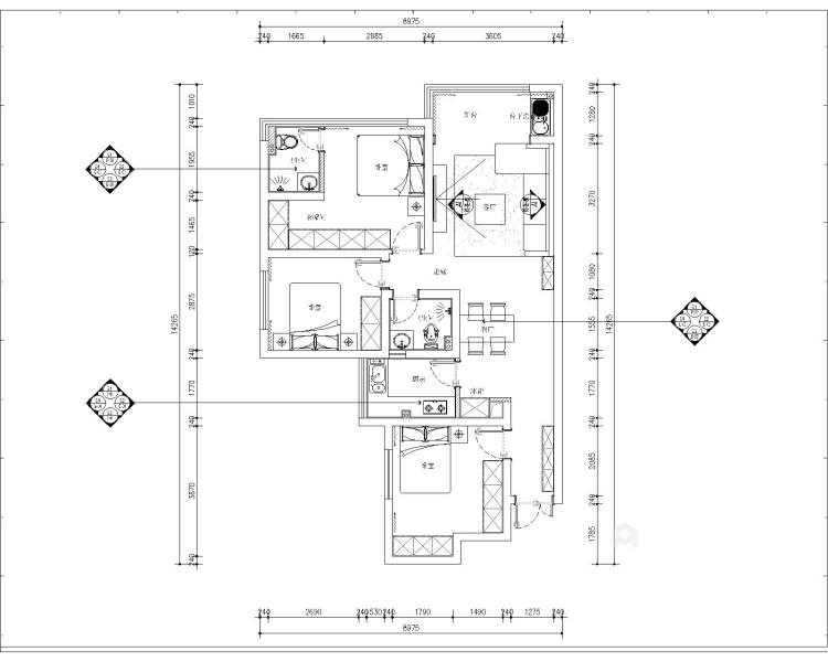 102平临江邸现代风格-平面设计图及设计说明