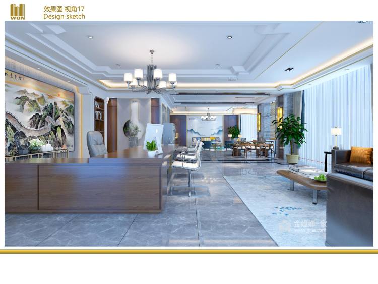 1500平自建别墅新中式风格-卧室效果图及设计说明