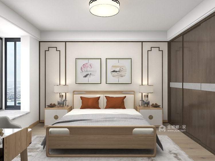 150平如意人家新中式风格-卧室效果图及设计说明
