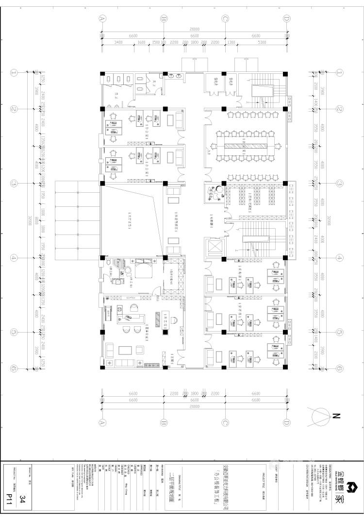 1300平安徽迈明亚克力科技办公楼现代风格-平面布置图