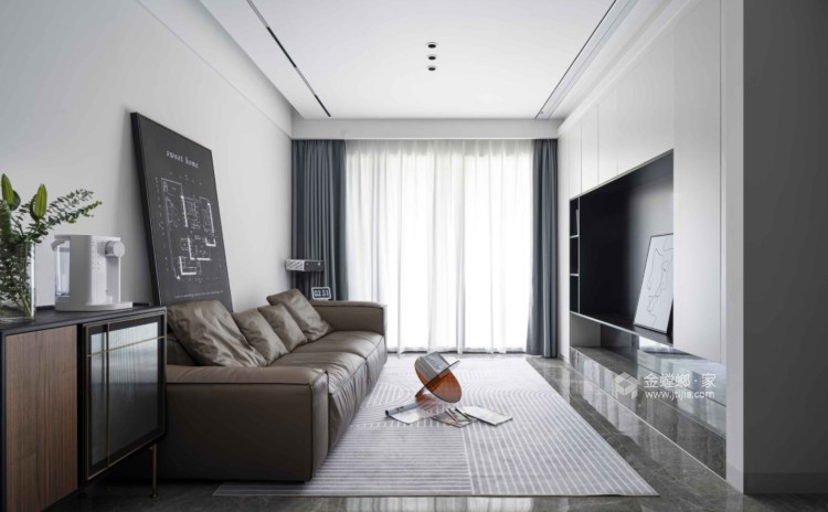 141平紫境府现代风格-客厅效果图及设计说明