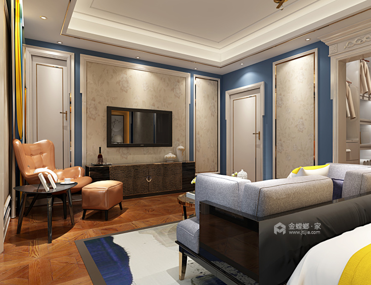 140平法兰原著新中式风格-卧室效果图及设计说明