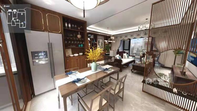 119平北万达珑悦湾新中式风格-餐厅效果图及设计说明