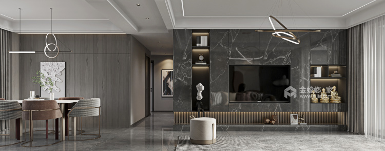 132平阳光城翡丽湾现代风格-客厅效果图及设计说明