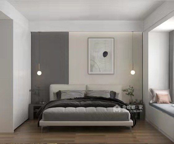 140平绿城玫瑰园现代风格-卧室效果图及设计说明
