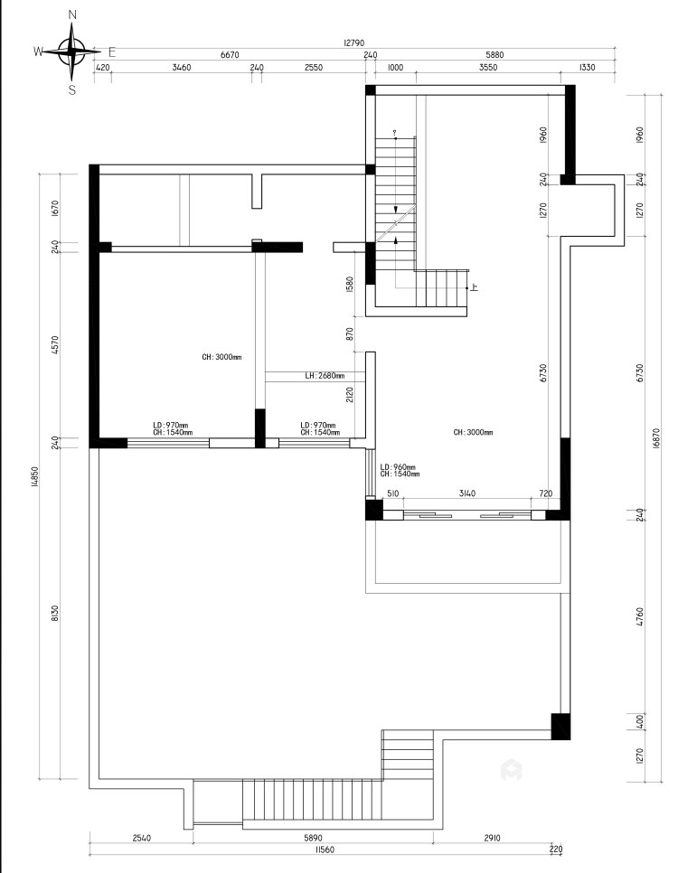 385平海伦堡花园美式风格-业主需求&原始结构图