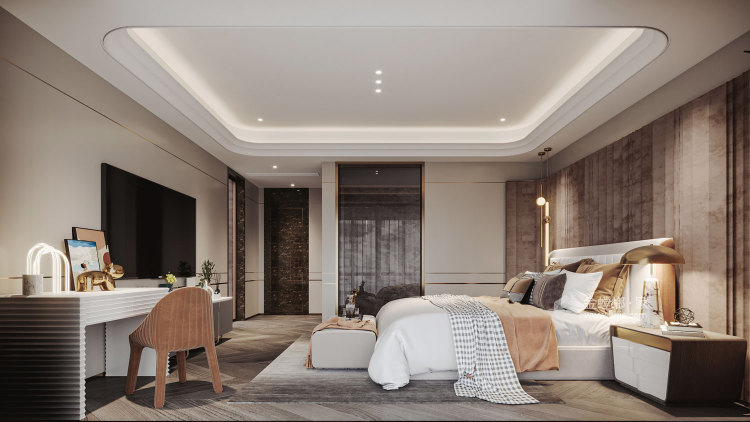 450平锦宸国际花园现代风格-卧室效果图及设计说明