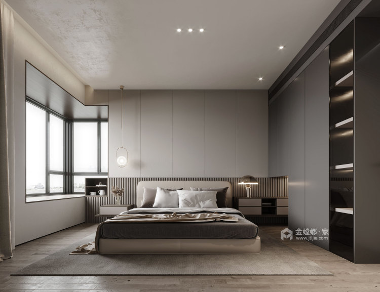 245平中天御苑现代风格-卧室效果图及设计说明