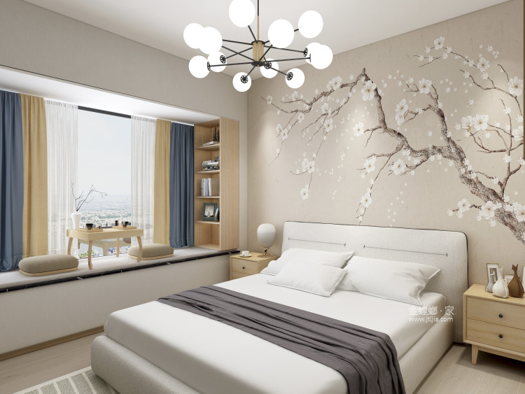 101平香港时光日式风格-卧室效果图及设计说明