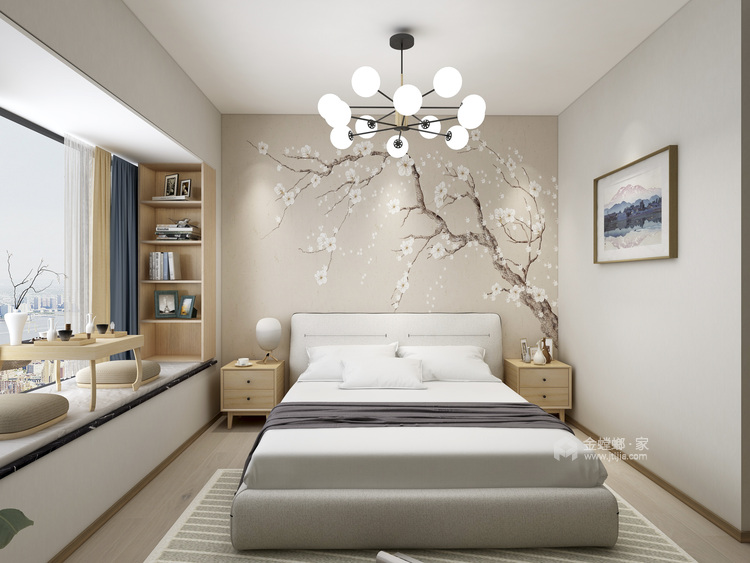 101平香港时光日式风格-卧室效果图及设计说明