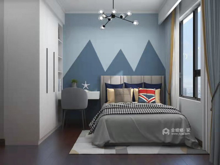 140平双湖湾现代风格-卧室效果图及设计说明