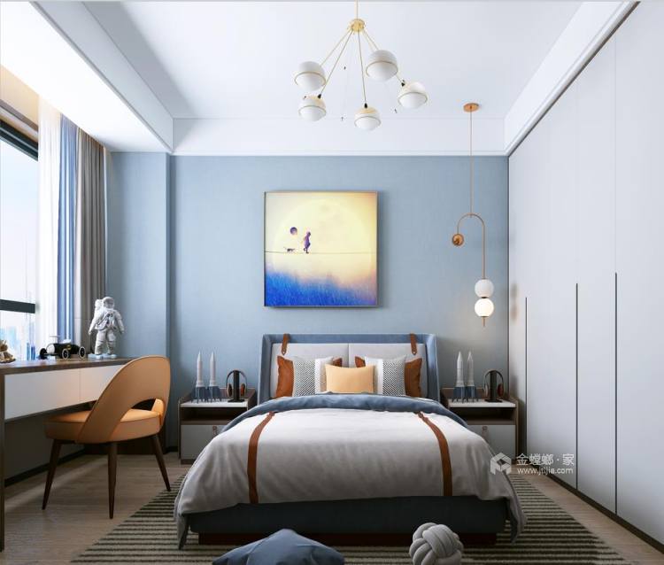 190平中信国安城现代风格-卧室效果图及设计说明