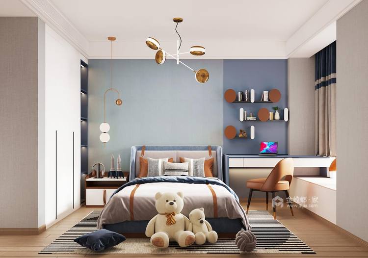 230平中信国安城现代风格-“橙”心如意-卧室效果图及设计说明