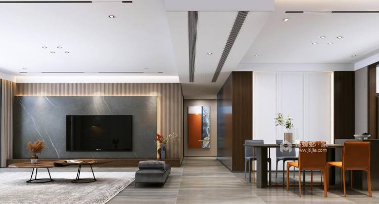 190平中信国安城现代风格-客厅效果图及设计说明