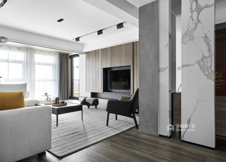 210平水境怡园现代风格-客厅效果图及设计说明