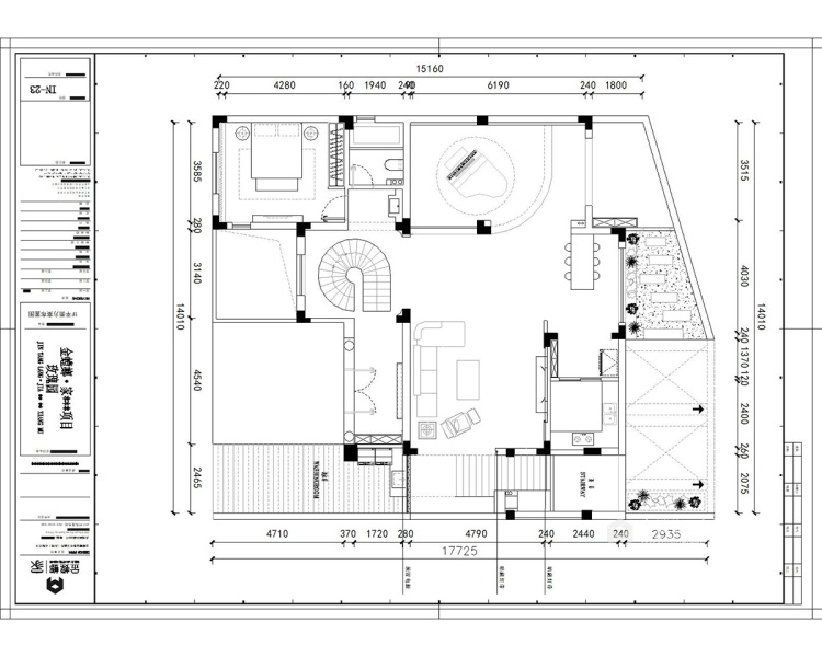 500平玫瑰园现代风格-解构生活美学-平面布置图