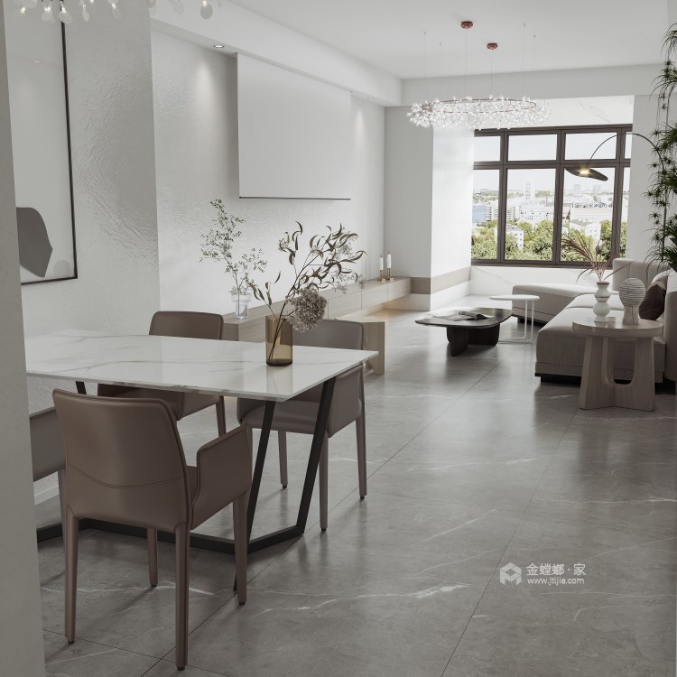 98平锦盛豪庭现代风格-餐厅效果图及设计说明
