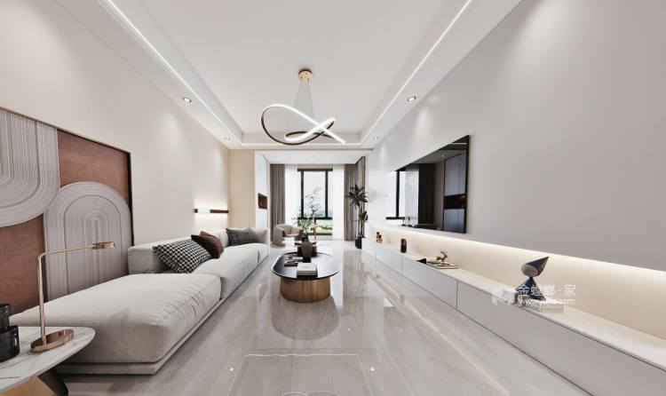 123平君悦湾现代风格-客厅效果图及设计说明