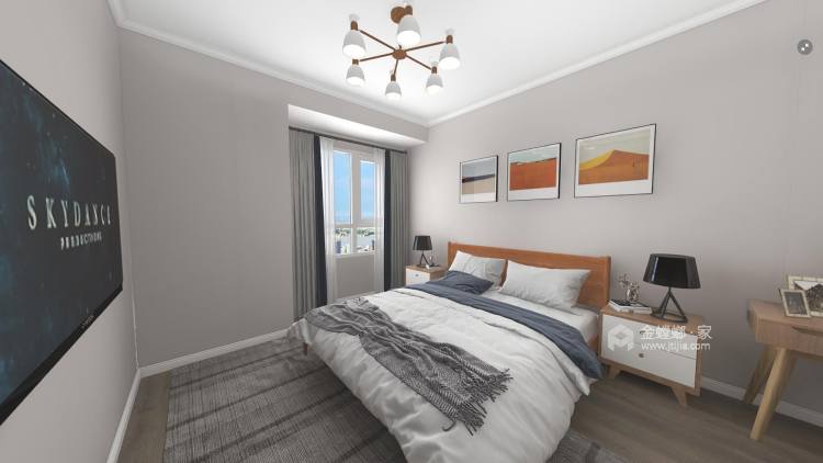 114平铂金汇现代风格-卧室效果图及设计说明