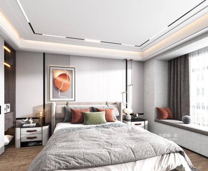181平紫云府现代风格-卧室效果图及设计说明