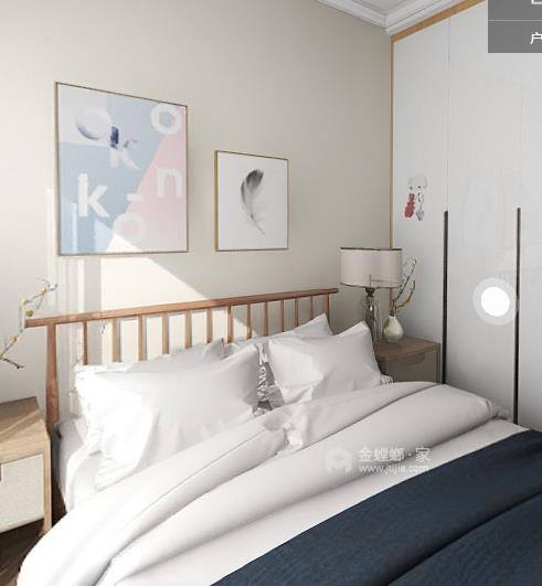 97平大渡河府北欧风格-卧室效果图及设计说明