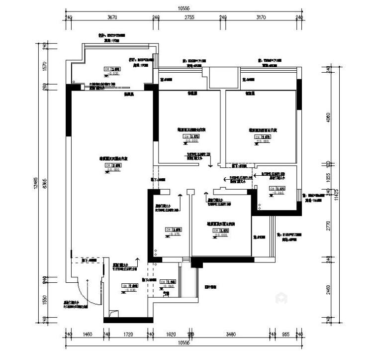118平江屿城现代风格-业主需求&原始结构图