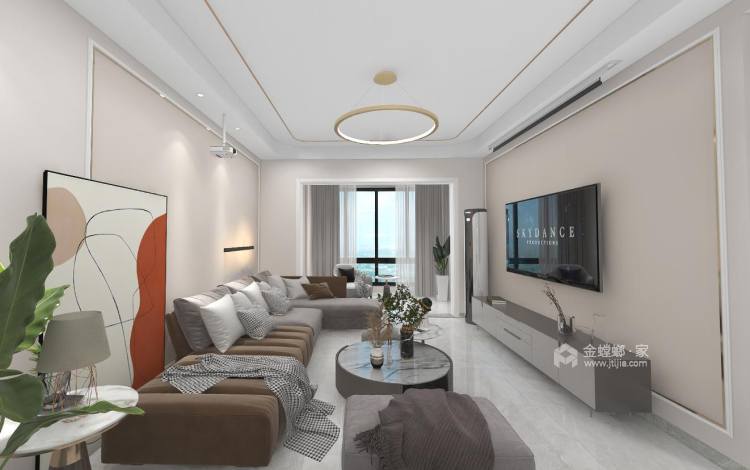 118平江屿城现代风格-客厅效果图及设计说明