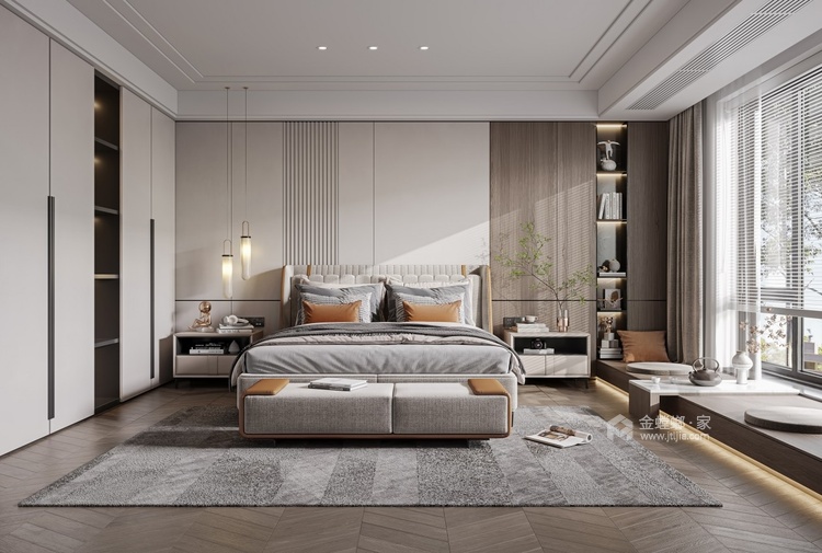 105平景徽国际现代风格-卧室效果图及设计说明