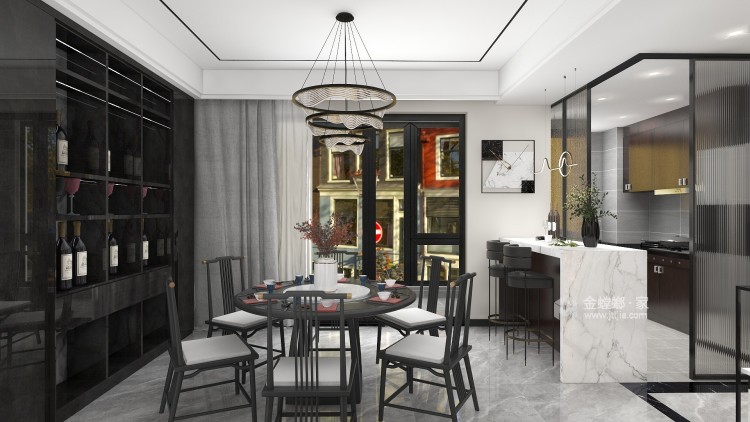 150平天誉新中式风格-餐厅效果图及设计说明