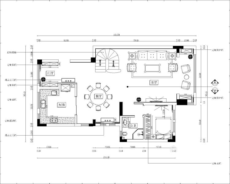 282平国安公馆美式风格-平面设计图及设计说明