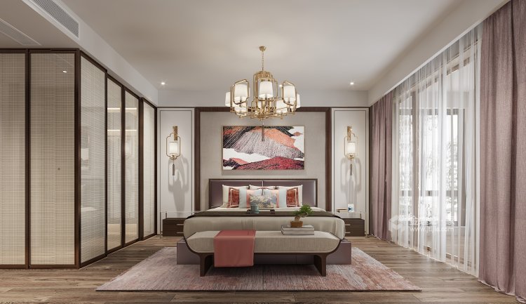 500平欣欣景园新中式风格-卧室效果图及设计说明