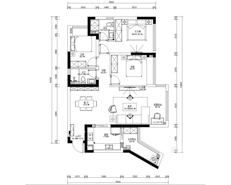 113平中心城现代风格-平面设计图及设计说明