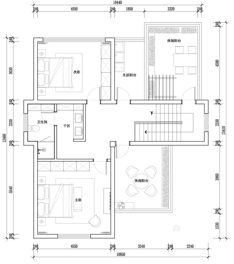 350平长江玫瑰园现代风格-平面设计图及设计说明