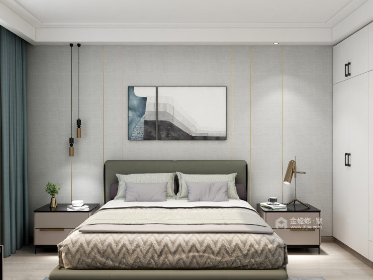 140平新康花园现代风格-轻熟现代空间-卧室效果图及设计说明