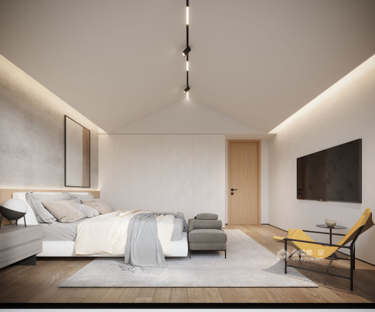 350平长江玫瑰园现代风格-卧室效果图及设计说明