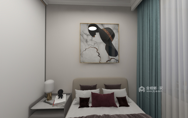 65平雕像广场现代风格-卧室效果图及设计说明