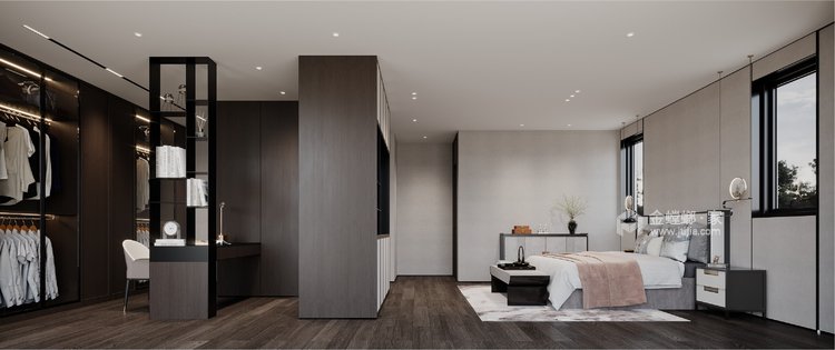 450平壹号公馆现代风格-卧室效果图及设计说明