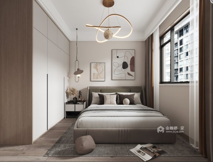 76平凯旋广场现代风格-卧室效果图及设计说明