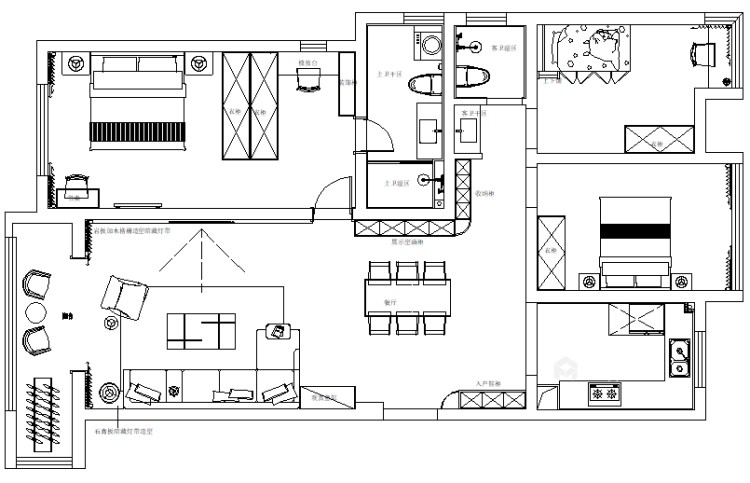 140平朗悦公园府现代风格-平面设计图及设计说明