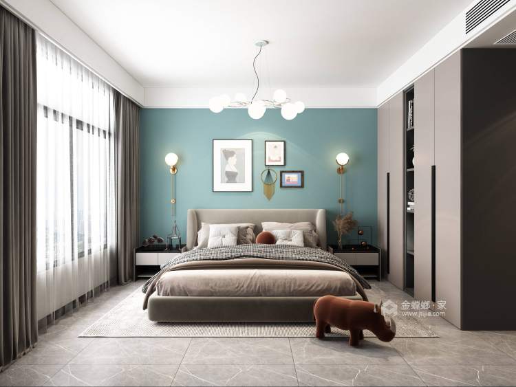 140平朗悦公园府现代风格-卧室效果图及设计说明