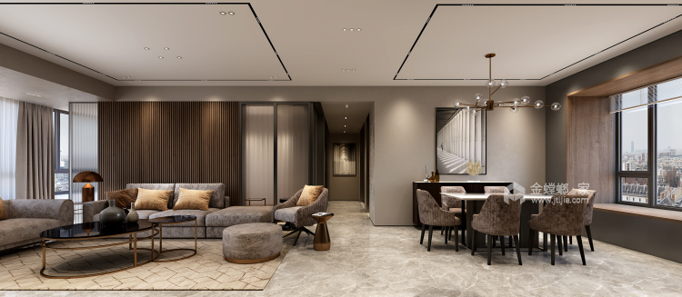 190平碧桂园现代风格-客厅效果图及设计说明