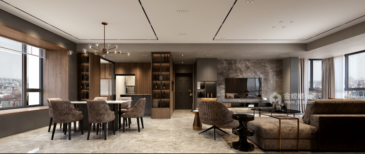 190平碧桂园现代风格-客厅效果图及设计说明