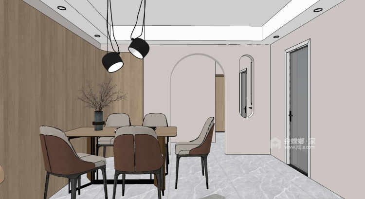 118平鑫苑国际新城现代风格-餐厅效果图及设计说明